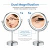 Kibi Circular LED Free Standing Magnifying Make Up Mirror - Chrome KMM104CH